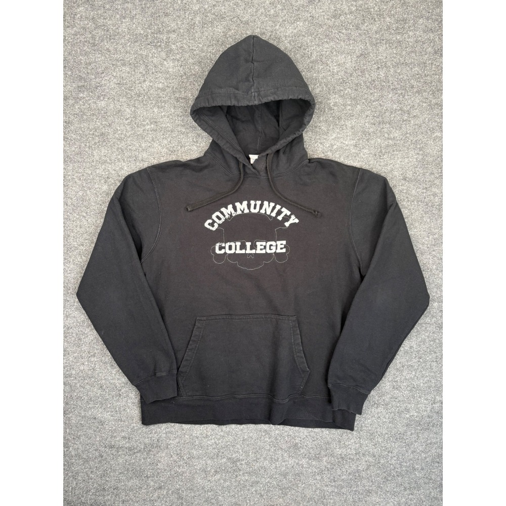Community College Graphic Skull Embroidered Hoodie Mens Large Sweatshirt